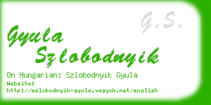 gyula szlobodnyik business card